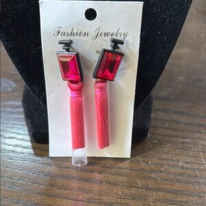 Fashion Jewelry Vibrant Red Tassel Earrings